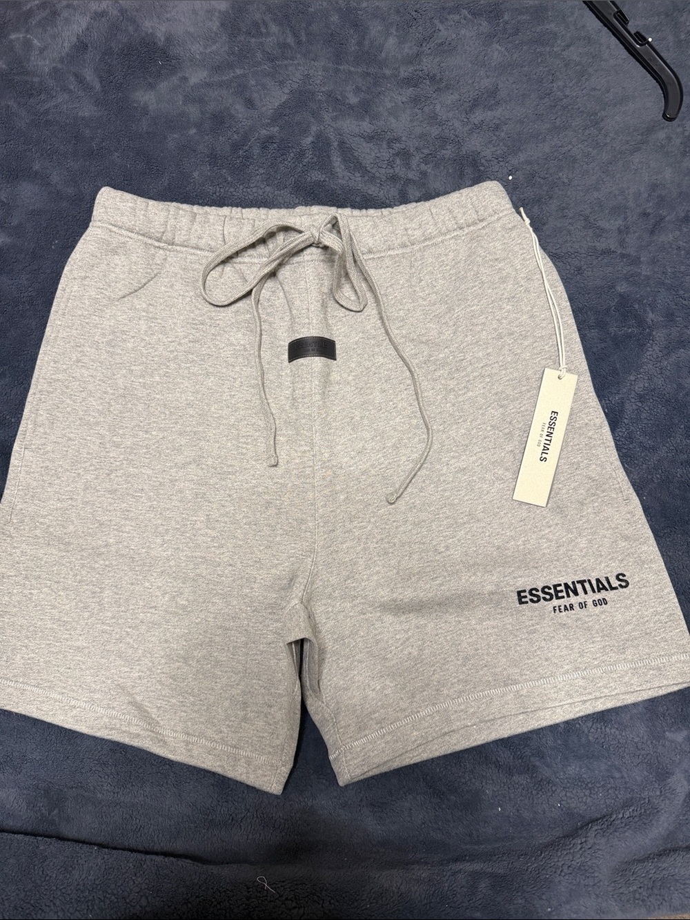 Essentials Men’s Dark Oatmeal Athletic Logo Shorts